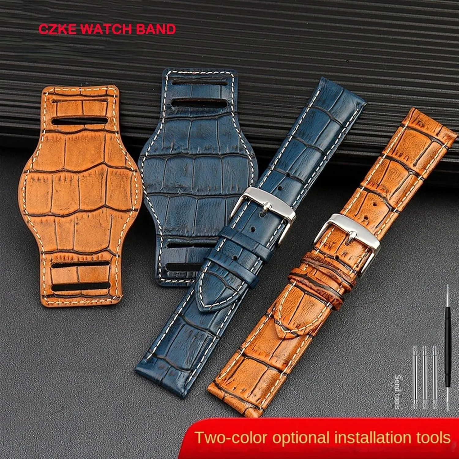 Genuine Leather watch strap 20mm 22mm mens watchband With mat wristwatches band handmade leather Bracelet
