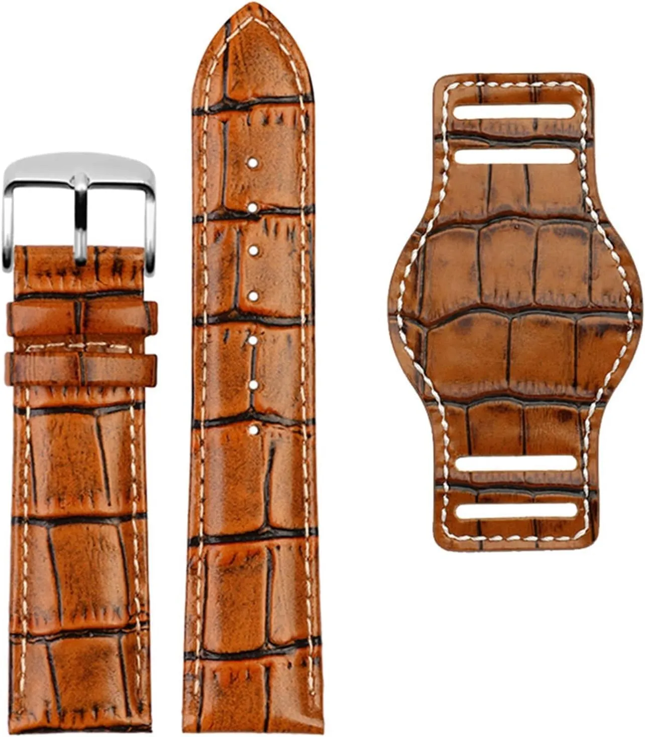 Genuine Leather watch strap 20mm 22mm mens watchband With mat wristwatches band handmade leather Bracelet