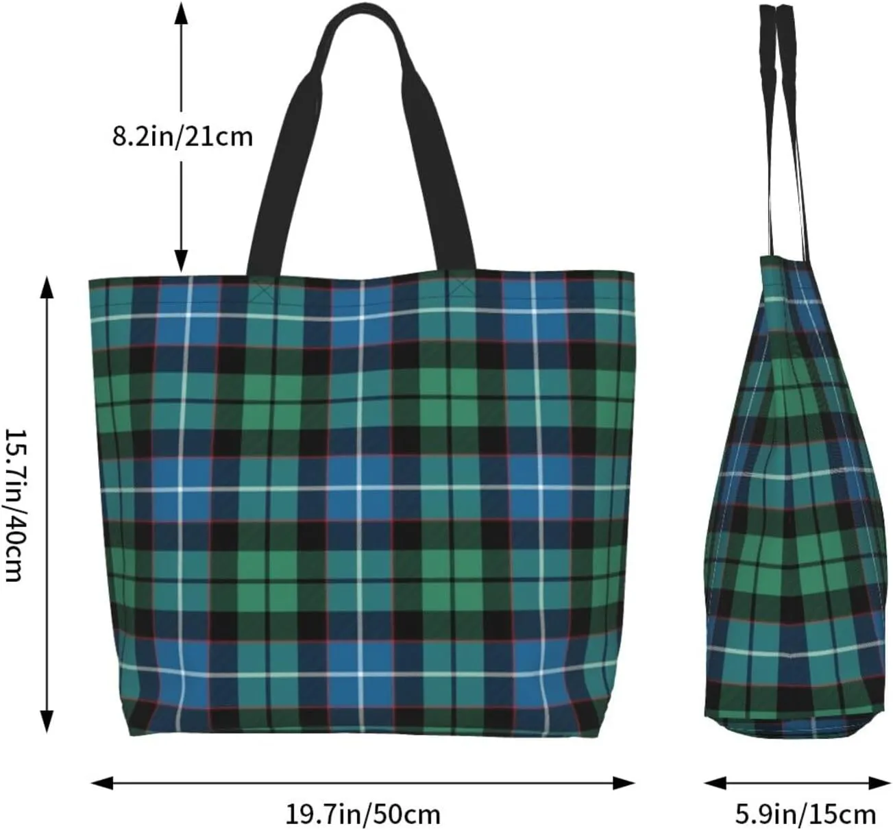 Georgia Tartan Tote Bag For Women Weekender Travel Bag Reusable Grocery Bags Large Totes Handbags