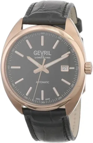 Gevril Men's Five Points Swiss Automatic Watch, Genuine Italian Leather Strap