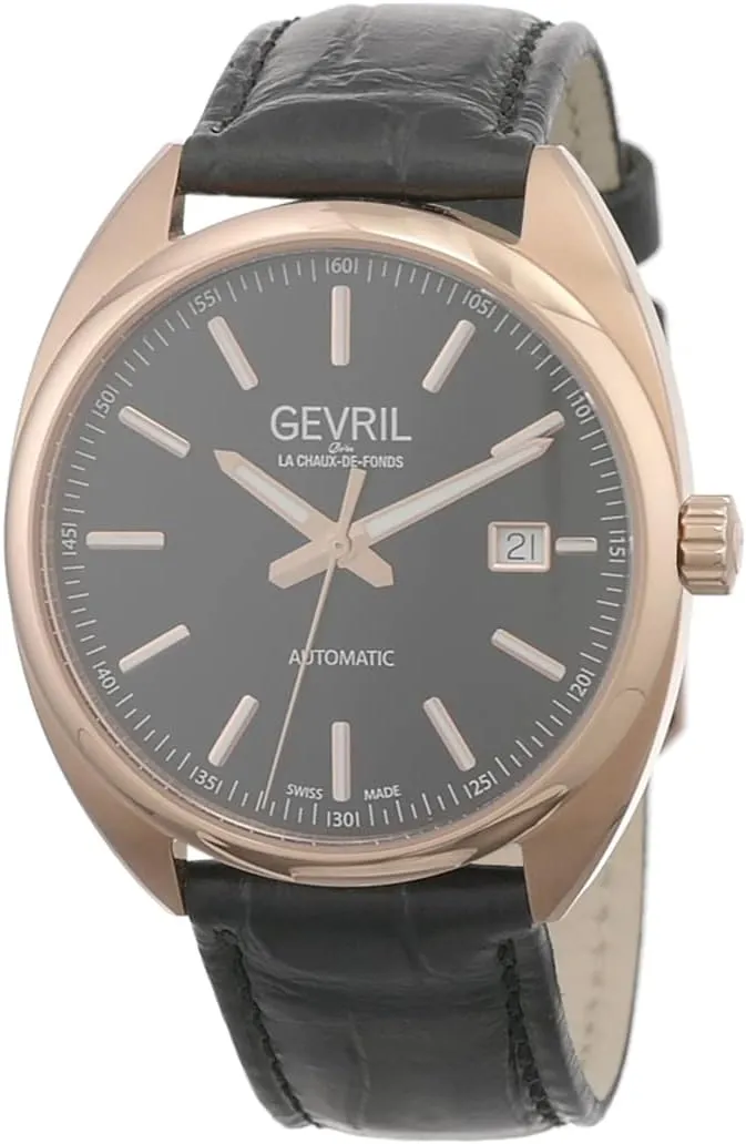 Gevril Men's Five Points Swiss Automatic Watch, Genuine Italian Leather Strap