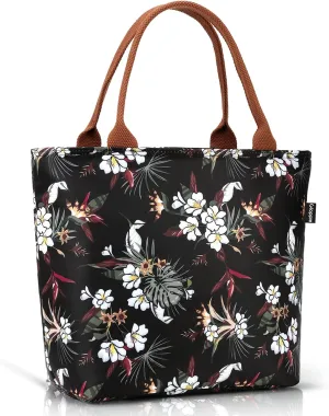 Gloppie Lunch Bag Women Insulated Lunch Box for Women Leakproof Lunch Tote White Flower