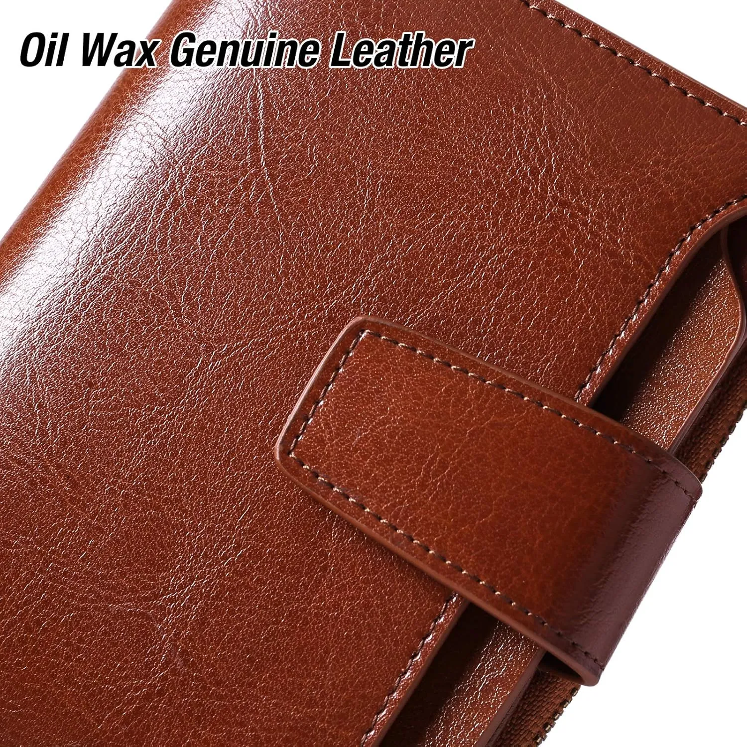 GOIACII Small Women Wallet Genuine Leather RFID Blocking Bifold Zipper Pocket Card Holder with ID Window