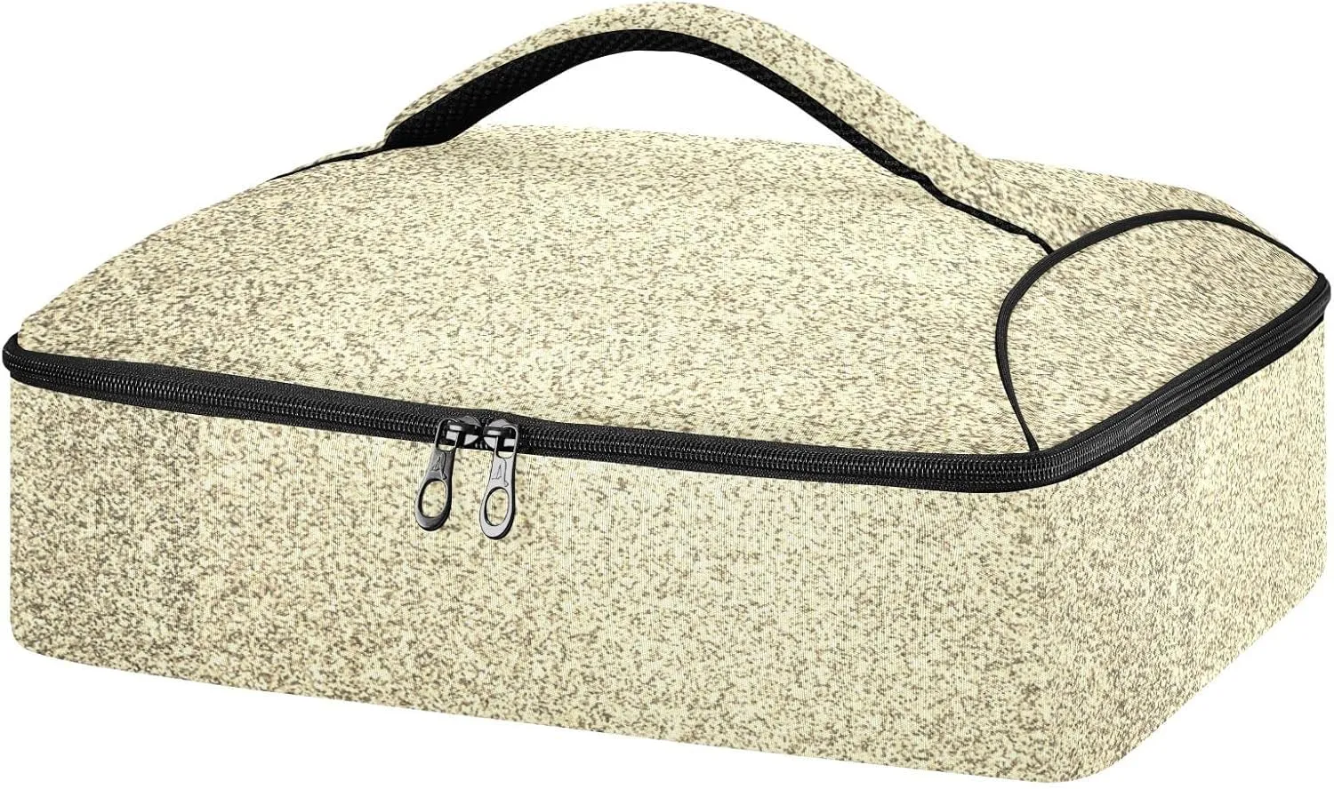 Gold Golden Glitter and Glare Pattern Reusable Insulated Pizza Bag, Waterproof Food Delivery Bag, with Handle Lid Leakproof Pizza Holder Tote for Hot or Cold Food