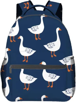 Goose Pattern Backpack Travel Backpacks Laptop Rucksack,School Bookbag for Women Kids Boys Girls,Cute Animal Back Pack Accessories Bags,Ideal Gifts for Work, Outdoor Adventures