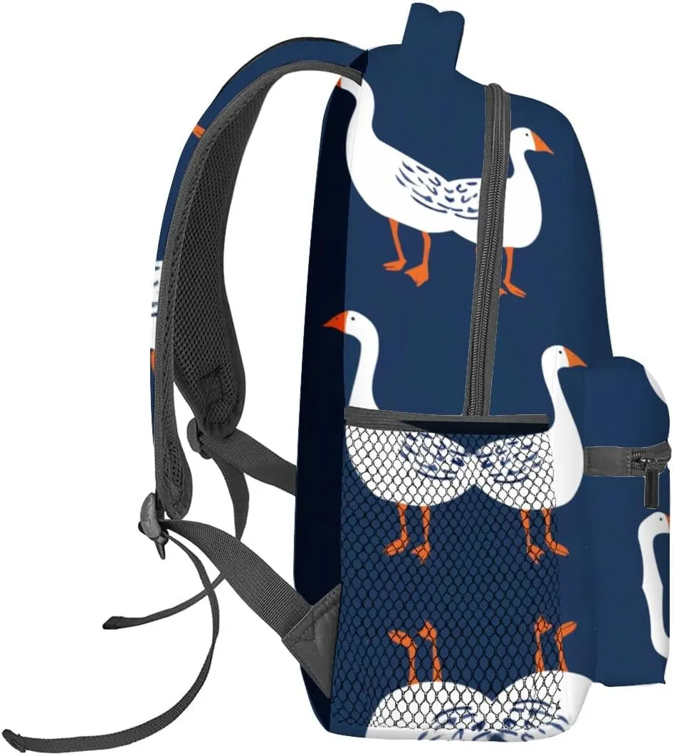 Goose Pattern Backpack Travel Backpacks Laptop Rucksack,School Bookbag for Women Kids Boys Girls,Cute Animal Back Pack Accessories Bags,Ideal Gifts for Work, Outdoor Adventures