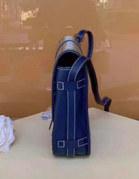 Goyard Goyardine Belvedere MM Messenger Bag in Navy.