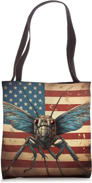 Grasshopper America Flag Graphic Tote Bag