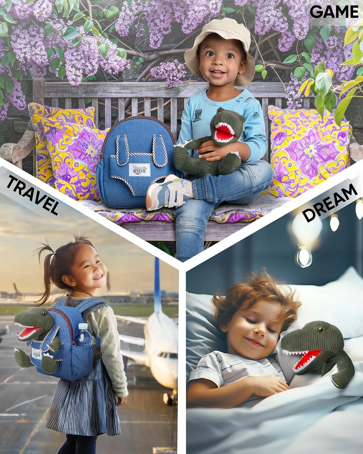 Green Dinosaur Toys for Kids 2-5, Gifts for 2 Year Old Boy, Gifts for 3 Year Old Boys, Toddler Dinosaur Backpack