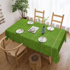 Green Grassland Anti-Grease Square Tablecloths,Waterproof Picnic Party Rectangle Table Cloth 54 X 72 Inches