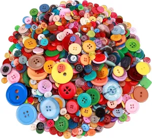 Greentime 4800-5000PCS Mix Color Assorted Sizes Round Resin Buttons for Crafts Sewing DIY Manual Button Handmade Ornament Buttons