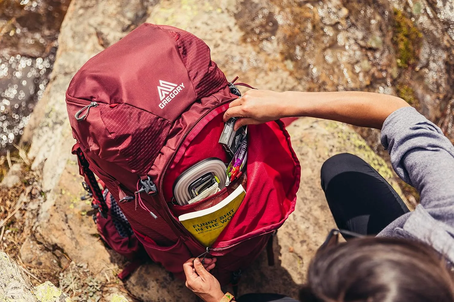Gregory Kalmia 60L Women's Backpacking Pack, Ventilated Backpanel, Built-in Hydration Attachment for Bladder (Reservoir Not Included), Equinox Grey