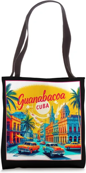 Guanabacoa Cuba Family Vacation Trip Vintage Retro City Tote Bag