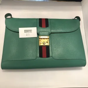 Gucci Messenger Bag with Web in Green