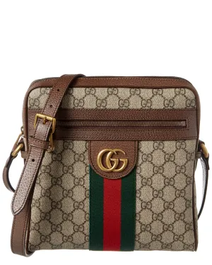 Gucci Ophidia GG Supreme Canvas & Leather Small Messenger Bag, Brown