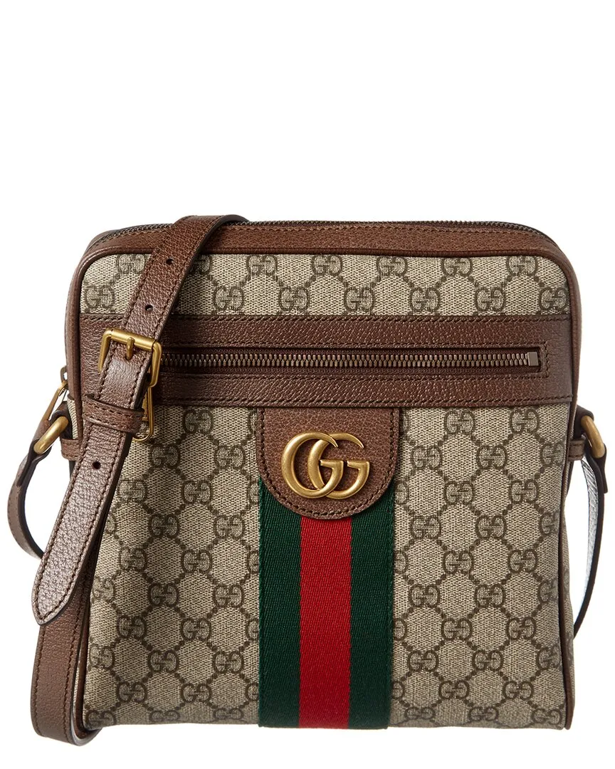 Gucci Ophidia GG Supreme Canvas & Leather Small Messenger Bag, Brown