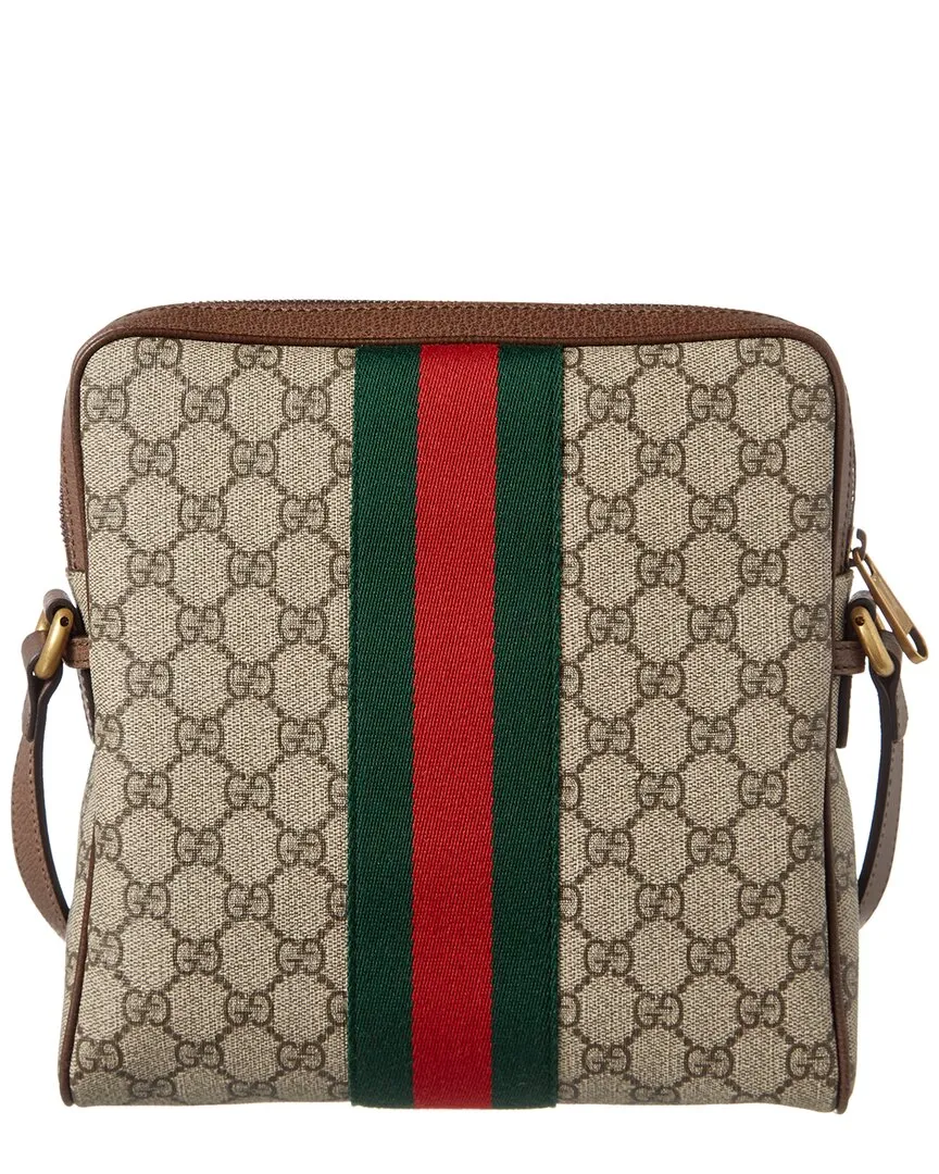 Gucci Ophidia GG Supreme Canvas & Leather Small Messenger Bag, Brown