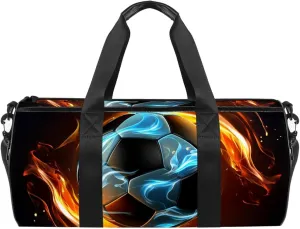 Gym Bags for Men,Travel Duffel Bags for Women,Flaming Football,Workout Bag, E4iy9ejlulaj, Lr2s3nginong