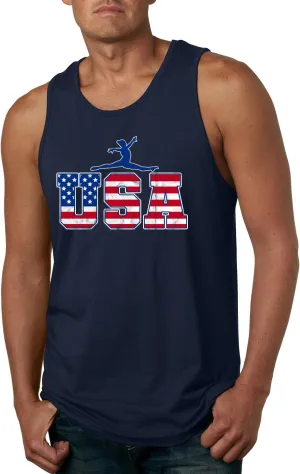 Gymnastics Team USA Sports Stars Stripes Logo Sports Mens Tank Top