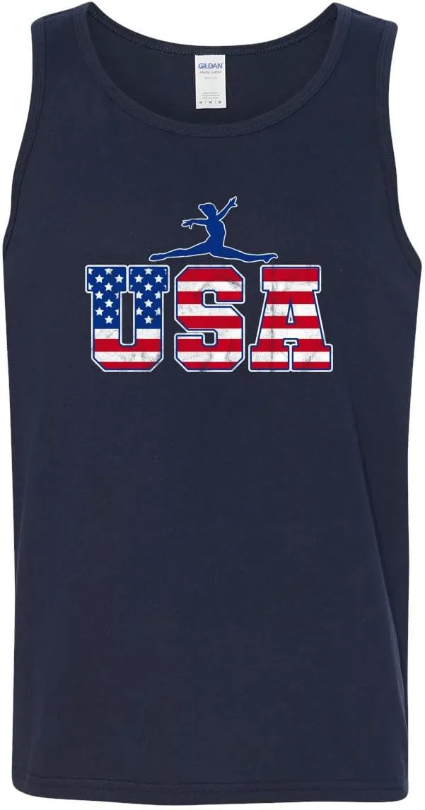 Gymnastics Team USA Sports Stars Stripes Logo Sports Mens Tank Top
