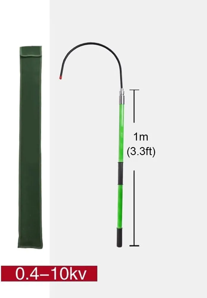 GZHERVICES Insulated Rescue Hook - Heavy-Duty Safety Pole for Electricians, Firefighters & Pool Emergencies | Drowning Swimmer Lifesaving Tool, Reaching Assist Arm Extension(Green,1m/3.3ft)