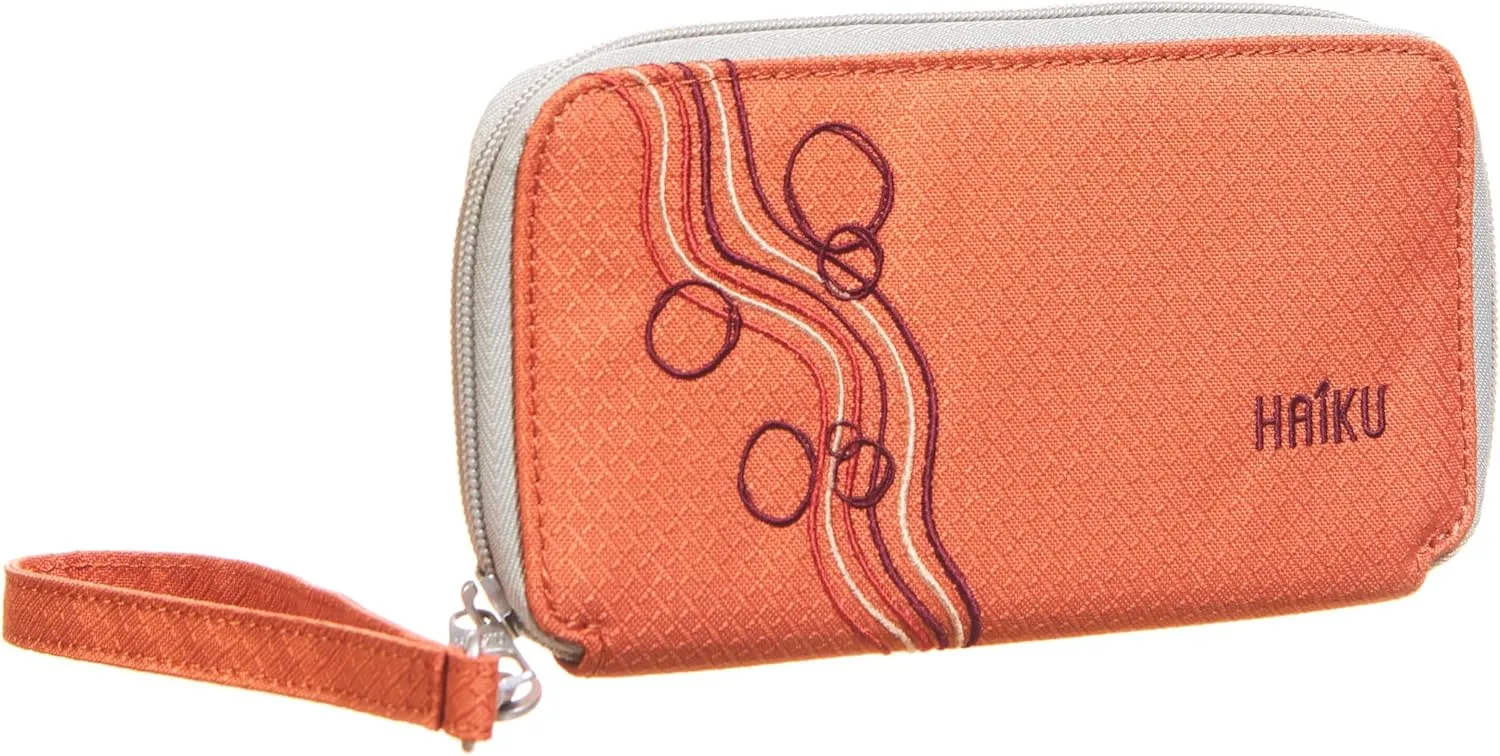 HAIKU Intrepid Small and Slim Women's Wristlet Wallet, Clutch Purse, Zip Around RFID-Blocking Credit Card holder, and ID Holder, Rustic Clay