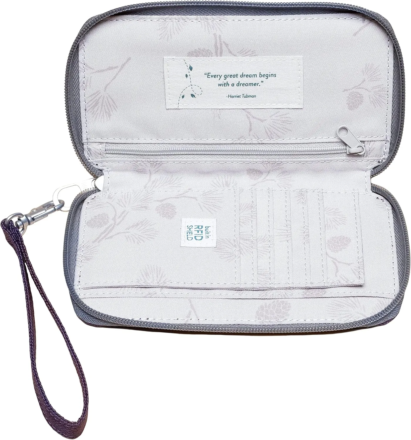 Haiku Intrepid Wristlet, Clutch Wallet, Zip Around RFID-Blocking Credit Card and ID Holder, Hand Purse, Blackberry