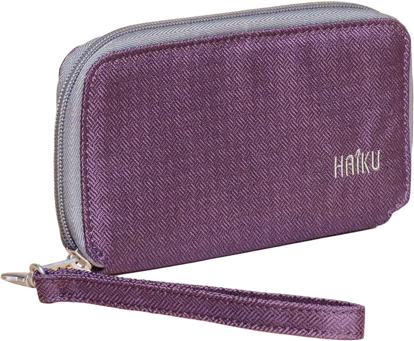 Haiku Intrepid Wristlet, Clutch Wallet, Zip Around RFID-Blocking Credit Card and ID Holder, Hand Purse, Blackberry