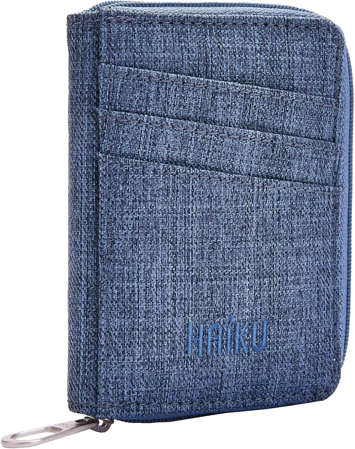 HAIKU Sprout Wallet, Lightweight Small Wristlet Wallet with Zippered Pouch, RFID Pockets, and Removeable Wrist Strap, River Rock Blue