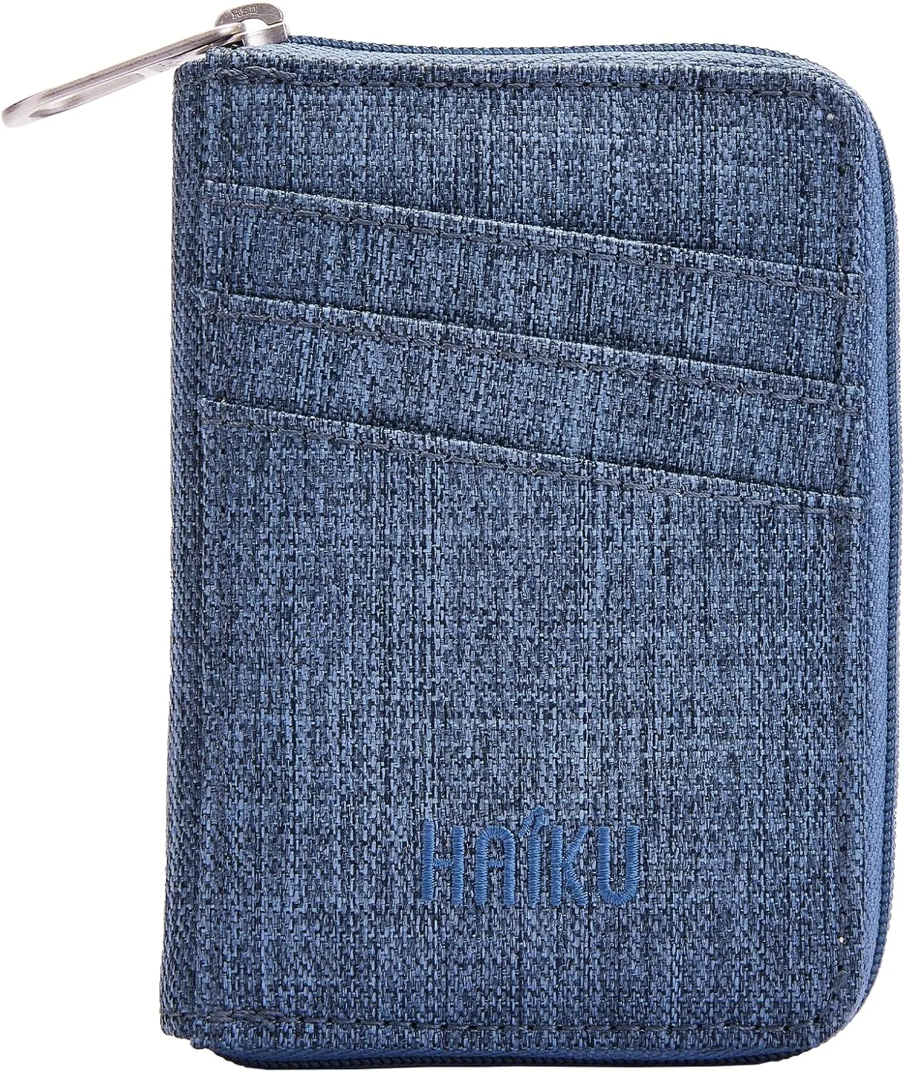 HAIKU Sprout Wallet, Lightweight Small Wristlet Wallet with Zippered Pouch, RFID Pockets, and Removeable Wrist Strap, River Rock Blue