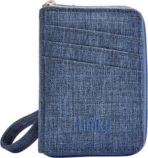 HAIKU Sprout Wallet, Lightweight Small Wristlet Wallet with Zippered Pouch, RFID Pockets, and Removeable Wrist Strap, River Rock Blue