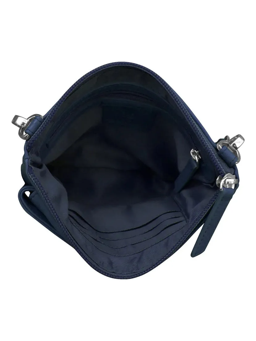 Handbag Cell Phone Classic Navy Leather RFID Blocking 6040