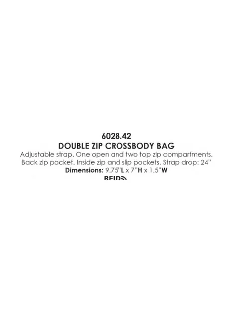 Handbag Double Zip Crossbody Bag Forest Leather RFID Blocking 6028