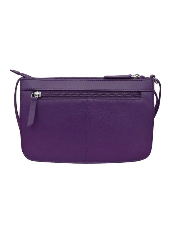Handbag Front Pocket Phone Bag Purple Leather RFID Blocking 6046
