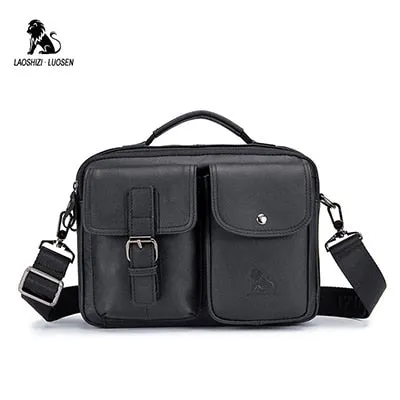 Handbags Bags Vintage Weekend sale LAOSHIZI Handtasche Shoulder Business Messenger Leather Big-ticket savings Bag Men's Male LUOSEN Men Bag Crossbody Genuine