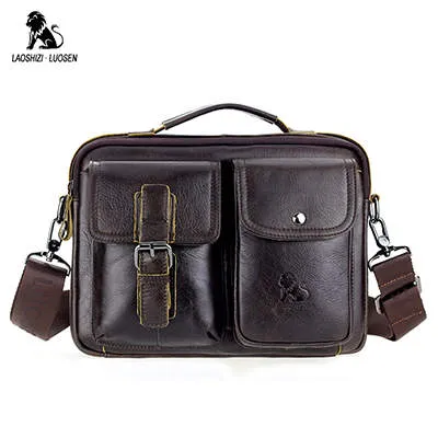 Handbags Bags Vintage Weekend sale LAOSHIZI Handtasche Shoulder Business Messenger Leather Big-ticket savings Bag Men's Male LUOSEN Men Bag Crossbody Genuine
