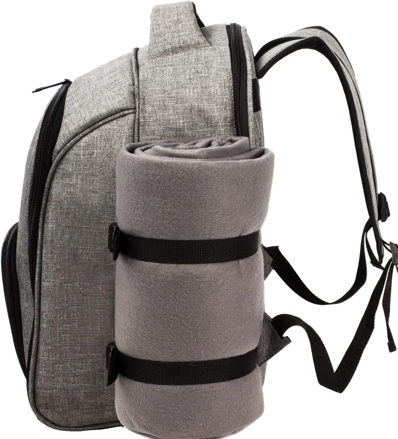 Hap Tim Picnic Basket Backpack for 4 Person with Insulated Cooler Compartment, Wine Holder, Fleece Blanket, Cutlery Set, Engagement Gifts for Couples, Bridal Shower Gift, Wedding Registry Gifts (3263)