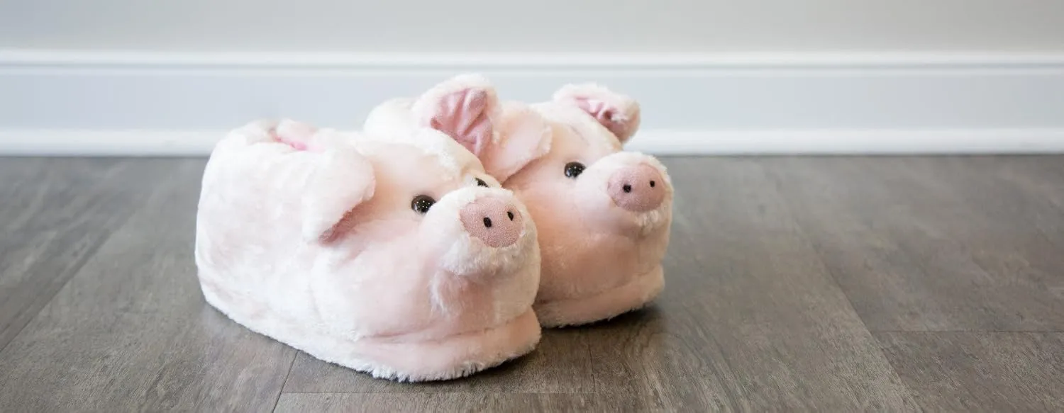 Happy Feet Animal Slippers for Adults and Kids, Cozy and Comfortable, Sturdy Rubber Soles, Thick 1-Inch Memory Foam Footbed, Non-Skid Bottoms, Plush Velvety Material Slippers, As Seen on Shark Tank