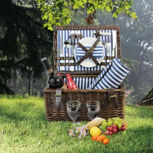 HappyPicnic® Wicker Picnic Basket for 2