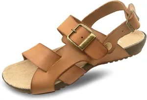 Harssidanzar Mens Leather Sandals Adjustable Ankle Strap sandals GM205