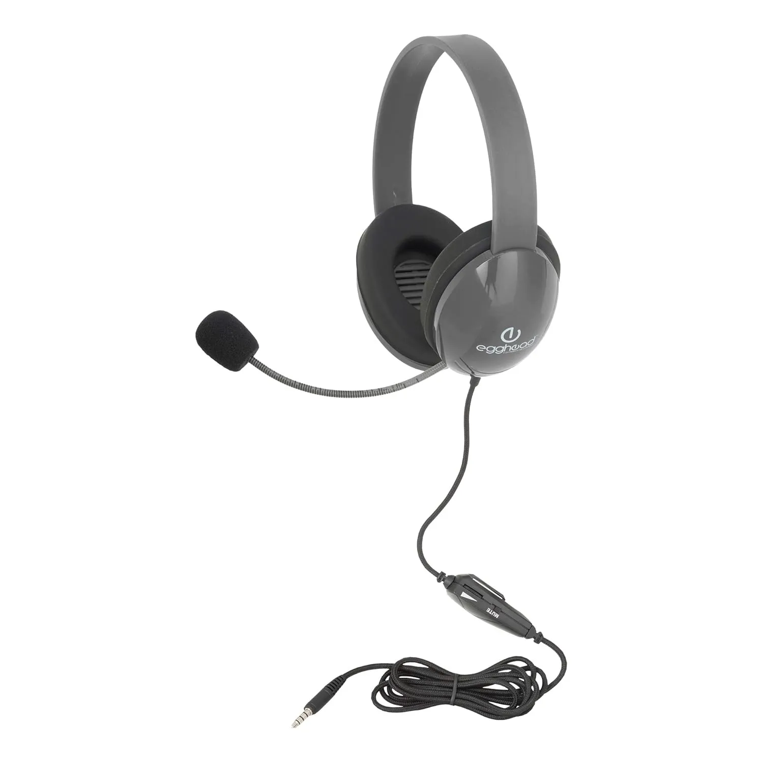 Heavy Duty Mobile-Ready Kids Headphone w/Boom Microphone and Tangle-Free Cord (Pack of 10)