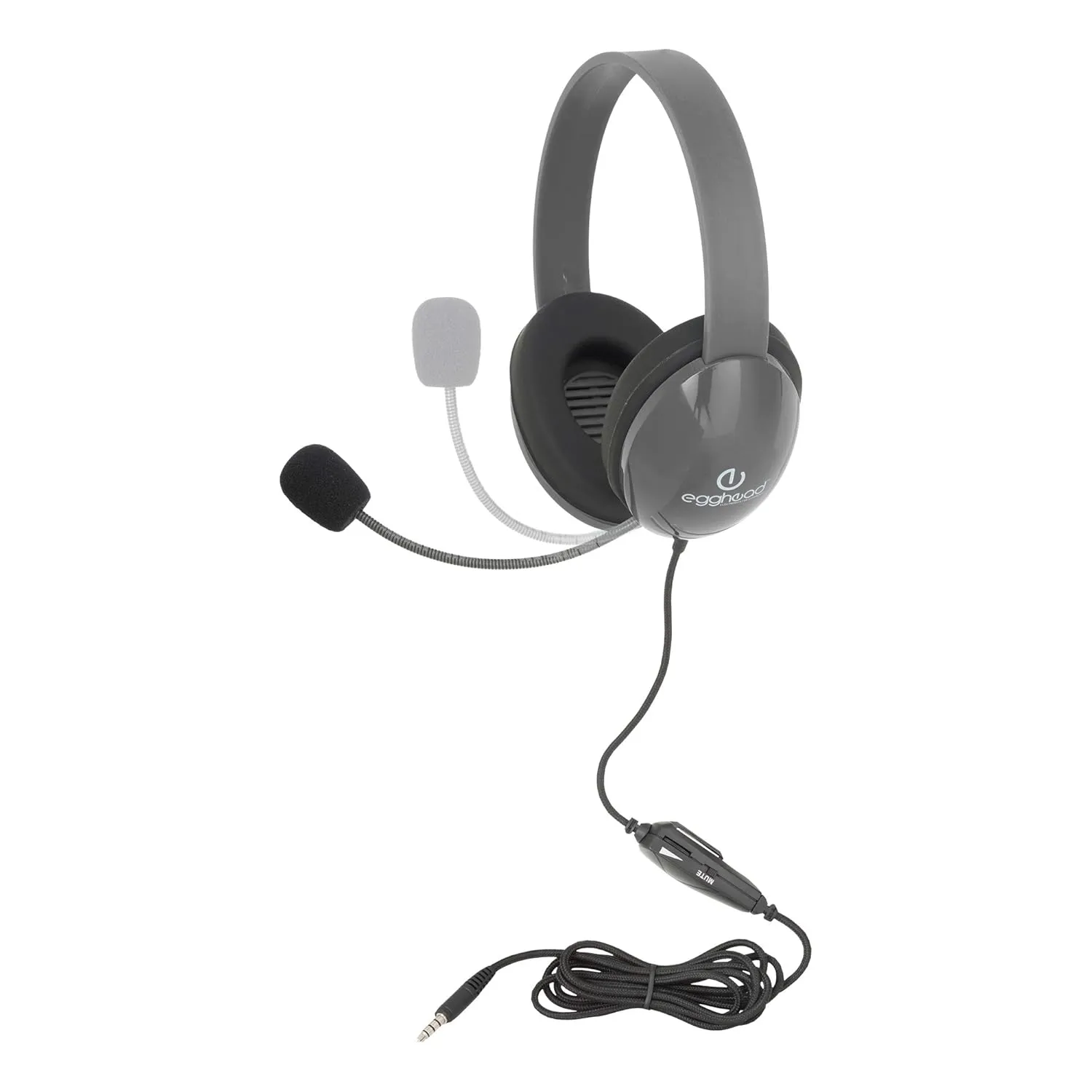 Heavy Duty Mobile-Ready Kids Headphone w/Boom Microphone and Tangle-Free Cord (Pack of 10)