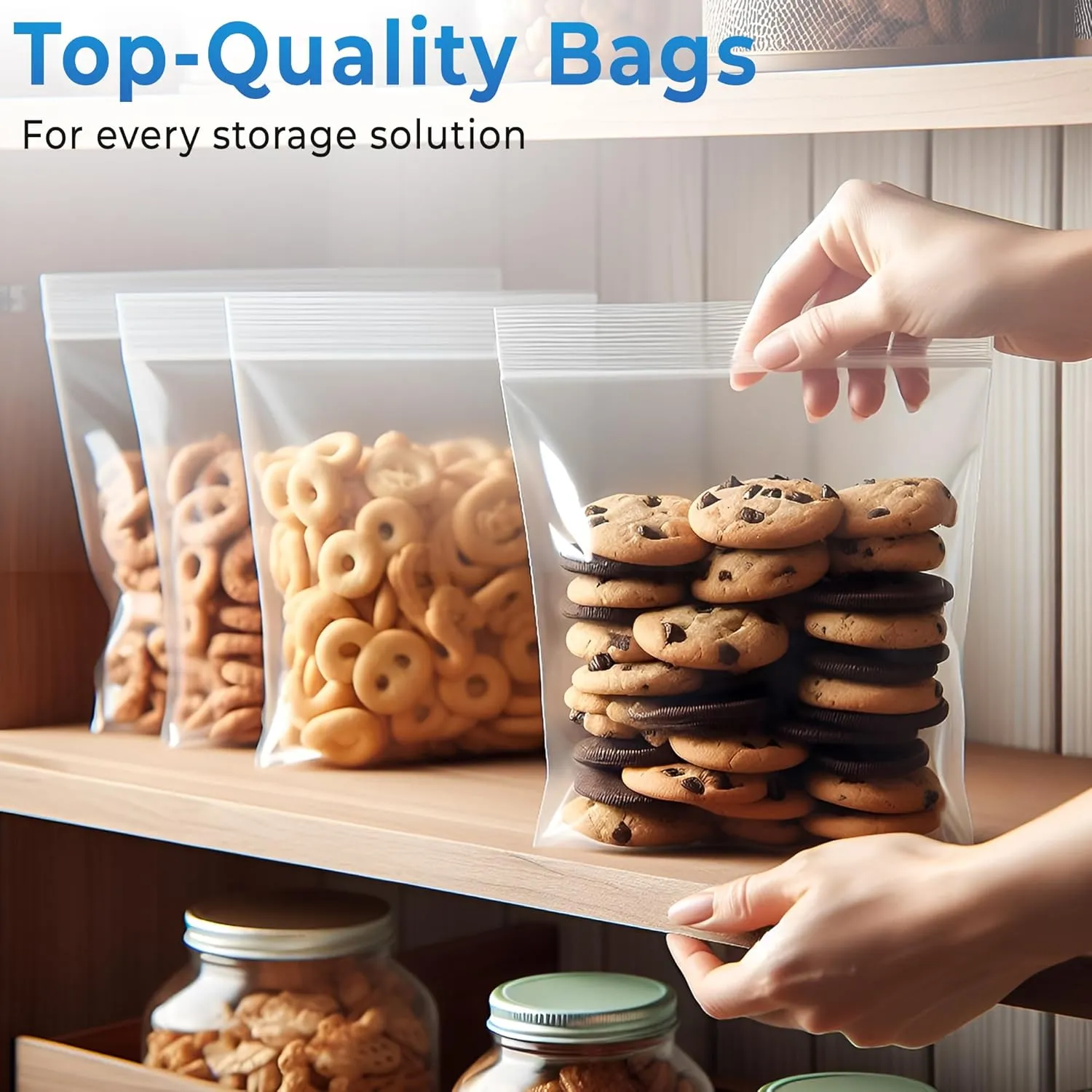 Heavy Duty Plastic Zipper Bags – Reusable Storage Gallon Bags for Cakes, Food, Kitchen Tools – 6 Mil to 8 Mil, Multiple Sizes, Bulk Packs Available 6"x8" Pack 50