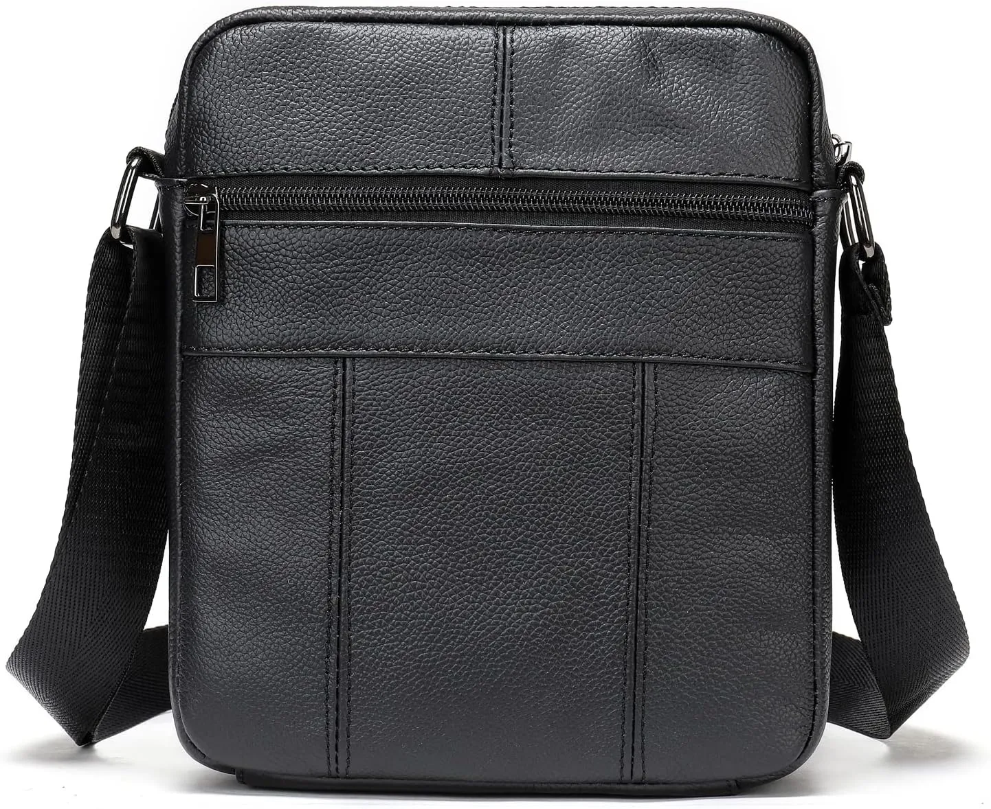 Hebetag Leather Shoulder Messenger Bag for Men Travel Business Crossbody Pack Wallet Phone Pouch Purse Pocket Daypack