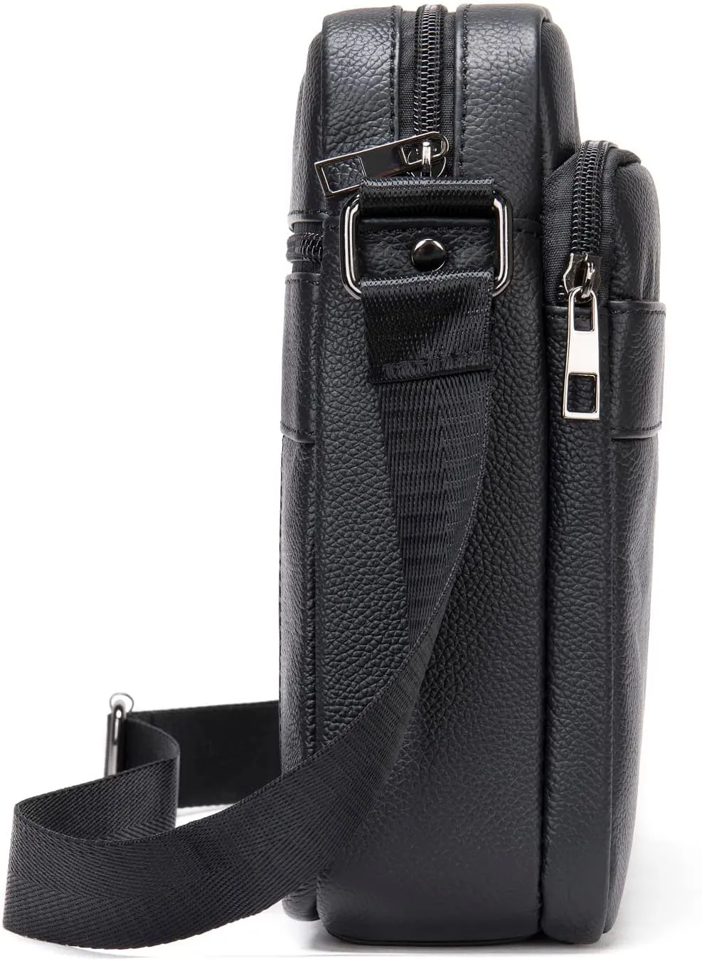Hebetag Leather Shoulder Messenger Bag for Men Travel Business Crossbody Pack Wallet Phone Pouch Purse Pocket Daypack