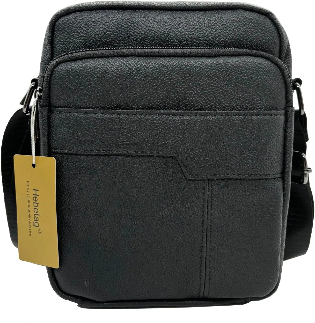 Hebetag Leather Shoulder Messenger Bag for Men Travel Business Crossbody Pack Wallet Phone Pouch Purse Pocket Daypack