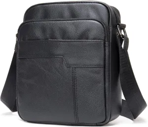 Hebetag Leather Shoulder Messenger Bag for Men Travel Business Crossbody Pack Wallet Phone Pouch Purse Pocket Daypack