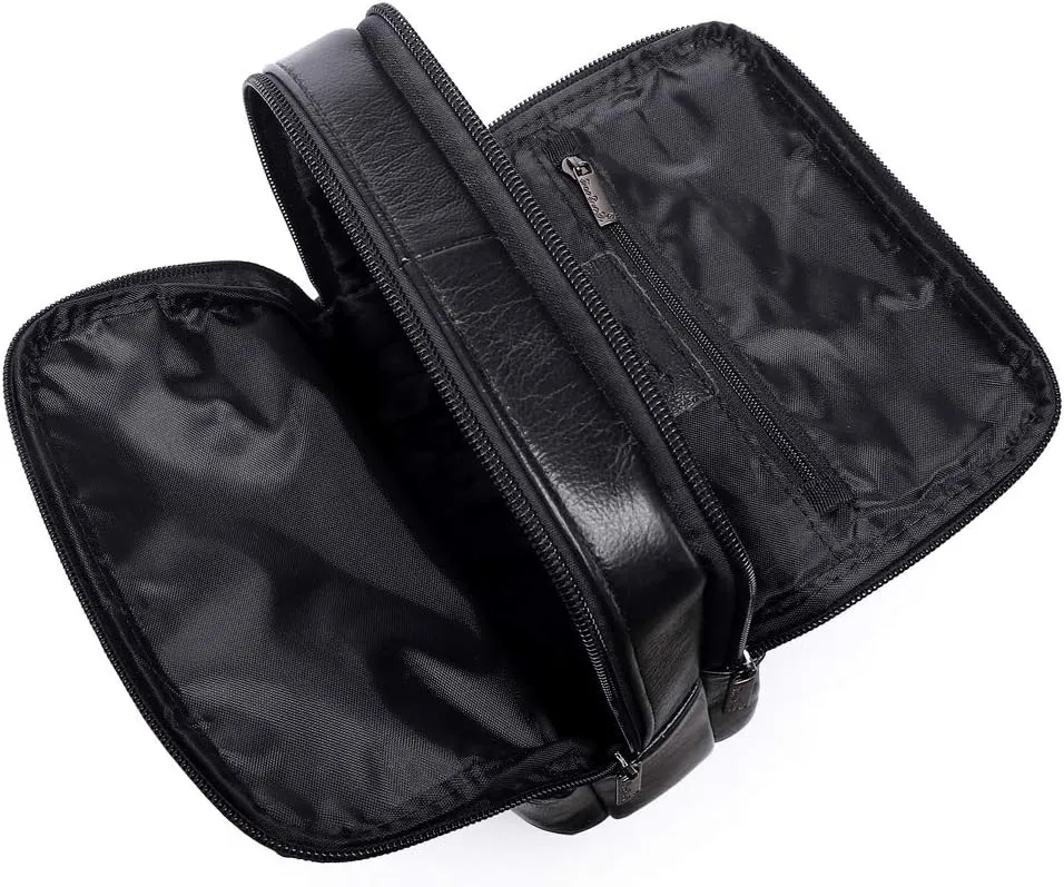 Hebetag Small Leather Sling Shoulder Bag Messenger Pack for Men Women Outdoor Travel Business