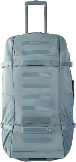 Hedgren Unisex Journey RFID Duffle with Wheels Grey/Green Checked 31 Inch