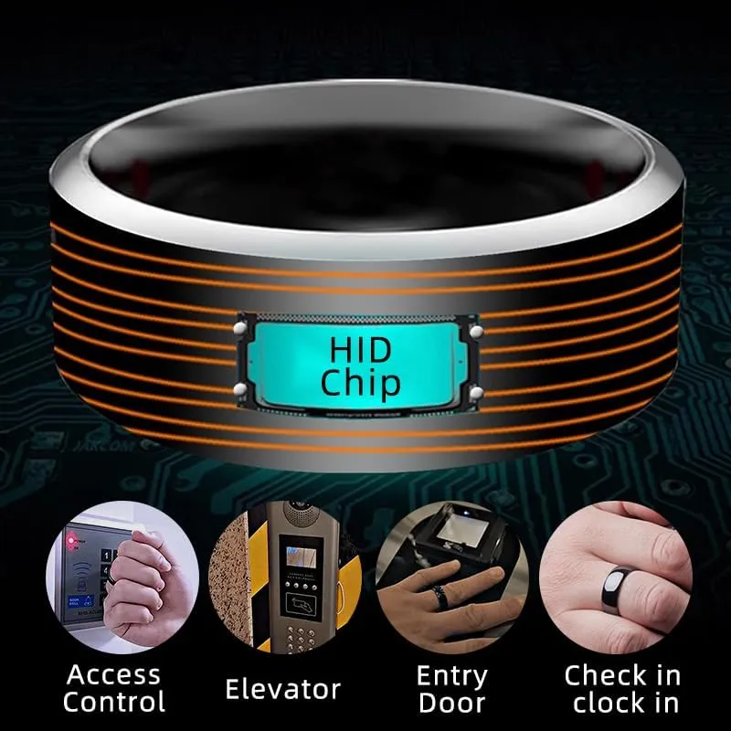 HID RFID Ring 125kHz ProxCard II for Access Control Cards Proximity Compatible with 1386 ISOProx II 26 bit H10301 Format (Black, US#12)